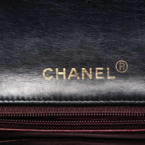 CHANEL Mini Matelasse Lambskin Chain No. 1 1989-1991 Shoulder Bag Navy WS27380