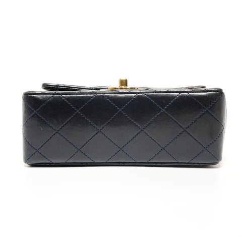 CHANEL Mini Matelasse Lambskin Chain No. 1 1989-1991 Shoulder Bag Navy WS27380