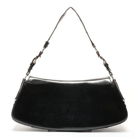 Christian Dior Patent leather one belt baguette bag bandage Shoulder Bag black WS27381