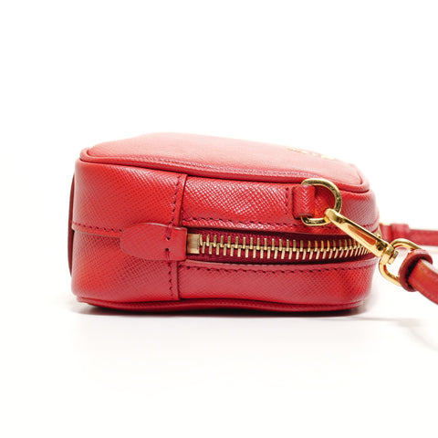 PRADA 2WAY Saffiano Leather Shoulder Bag Red WS27382