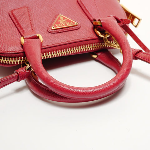 PRADA Saffiano 2way Handbag Red WS27384