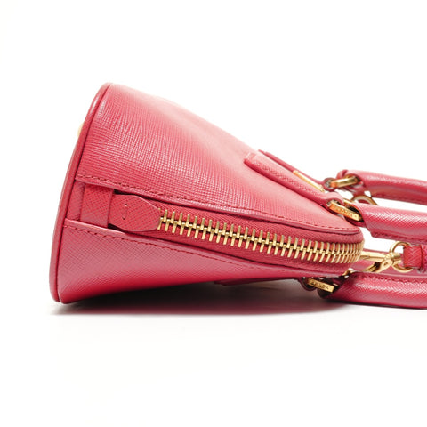 PRADA Saffiano 2way Handbag Red WS27384