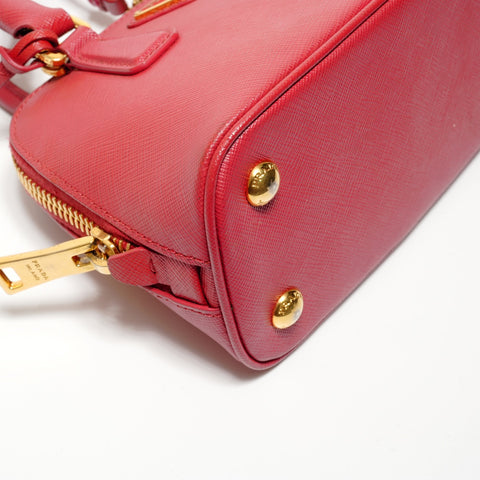 PRADA Saffiano 2way Handbag Red WS27384
