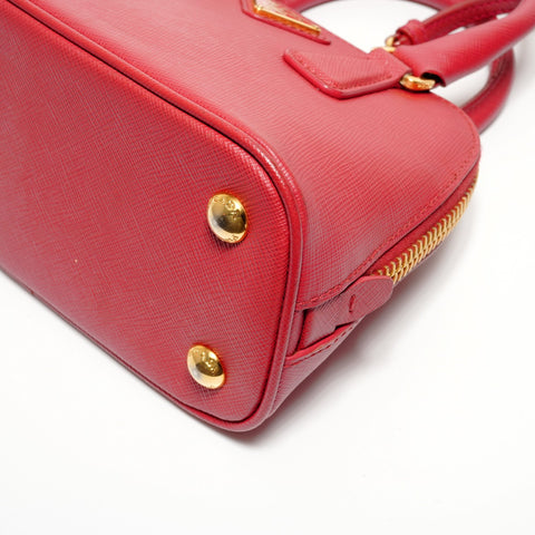 PRADA Saffiano 2way Handbag Red WS27384