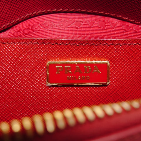 PRADA Saffiano 2way Handbag Red WS27384
