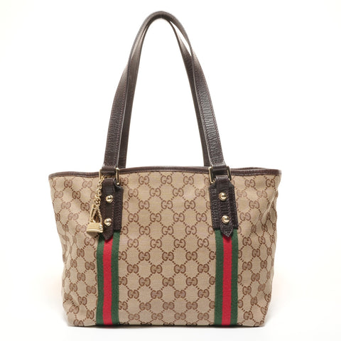 GUCCI Shelly line GG canvas Tote Bag Brown WS27385
