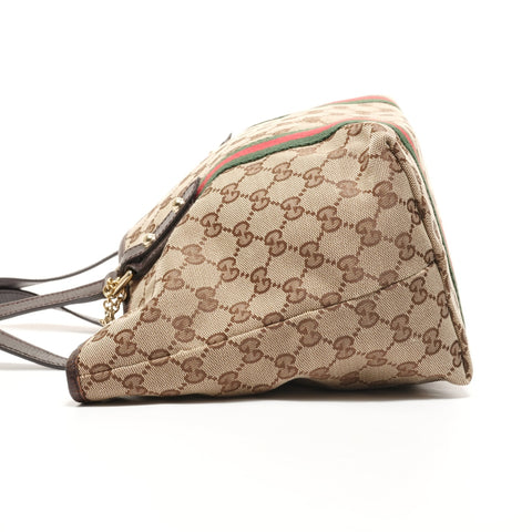 GUCCI Shelly line GG canvas Tote Bag Brown WS27385