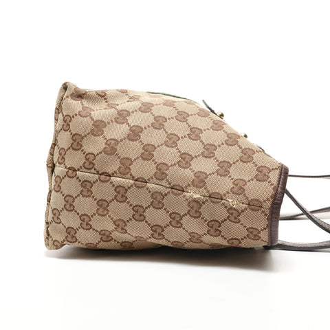 GUCCI Shelly line GG canvas Tote Bag Brown WS27385