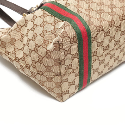 GUCCI Shelly line GG canvas Tote Bag Brown WS27385