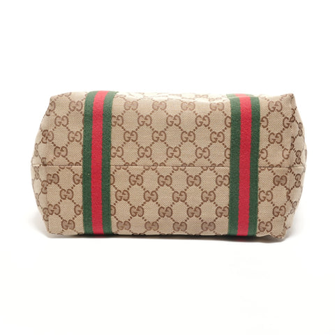GUCCI Shelly line GG canvas Tote Bag Brown WS27385