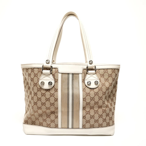 GUCCI GG Canvas Paglia GG Tote Bag Brown WS27386