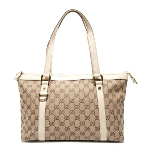 GUCCI GG Canvas Abbey Tote Tote Bag Brown WS27388