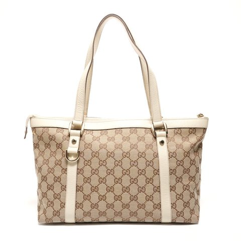 GUCCI GG Canvas Abbey Tote Tote Bag Brown WS27388