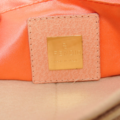 FENDI Zucca canvas with flower motif Handbag Brown WS27389