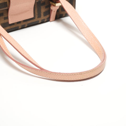 FENDI Zucca canvas with flower motif Handbag Brown WS27389
