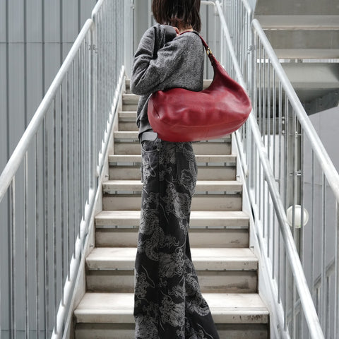 PRADA Leather One Shoulder Bag Shoulder Bag Red WS27390