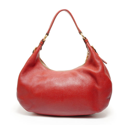 PRADA Leather One Shoulder Bag Shoulder Bag Red WS27390