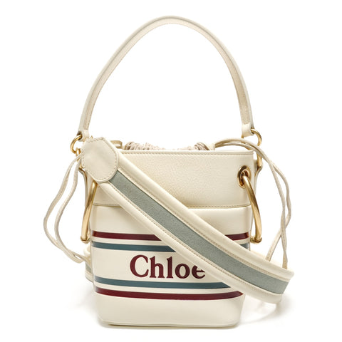 Chloe Roy Mini Bucket 2way Shoulder Bag beige WS27391