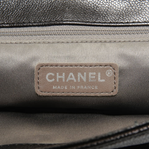 CHANEL No. 11 2006-2008 Caviar Skin Pocket in the City Shoulder Bag black WS27393