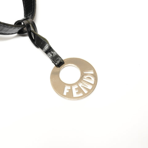 FENDI Knitted ruffle wool with logo charm Shoulder Bag black WS27394