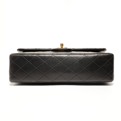 CHANEL No. 3 1996-1997 COCO Mark Double Flap Lambskin Shoulder Bag black WS27395