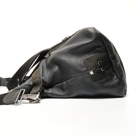CHANEL No. 12 Sports Line Leather 2way Handbag black WS27397