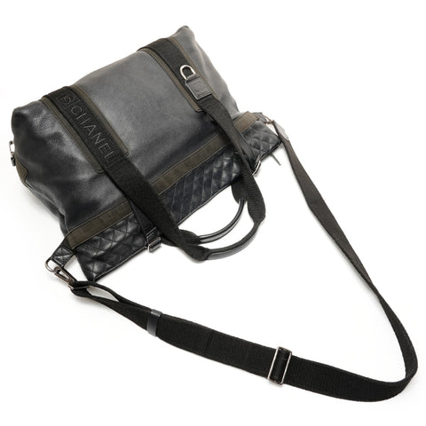 CHANEL No. 12 Sports Line Leather 2way Handbag black WS27397