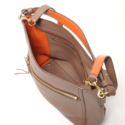 Salvatore Ferragamo Gancini leather Shoulder Bag Brown WS27398