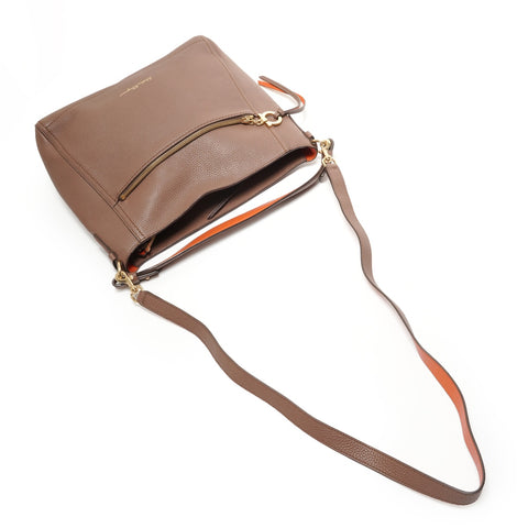 Salvatore Ferragamo Gancini leather Shoulder Bag Brown WS27398