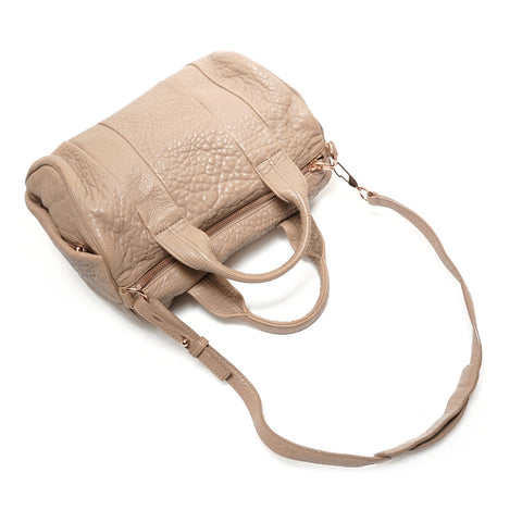 Alexander Wang Rocco Leather Satchel Shoulder Bag beige WS27399