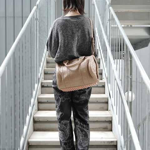 Alexander Wang Rocco Leather Satchel Shoulder Bag beige WS27399