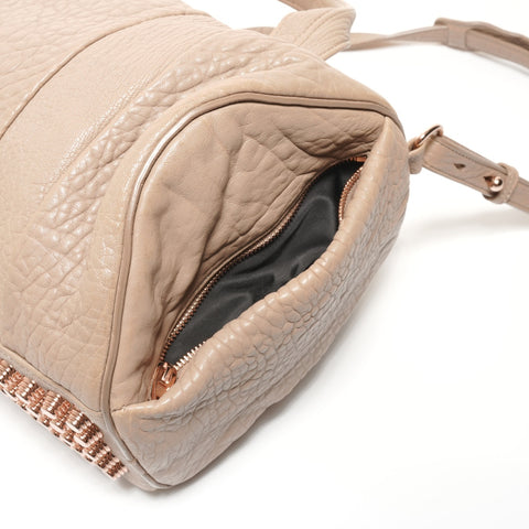 Alexander Wang Rocco Leather Satchel Shoulder Bag beige WS27399