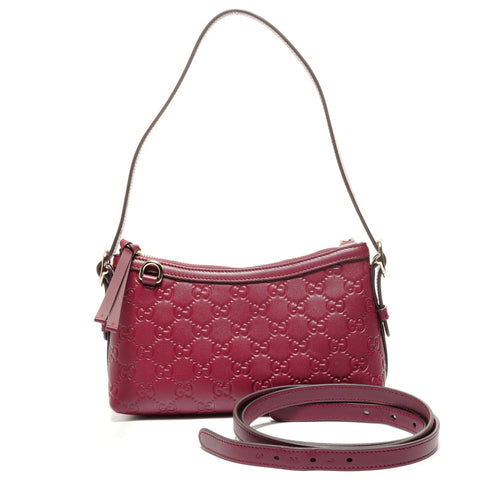 GUCCI GG Emblem Wine Red 2-Way Shoulder Bag (2 included) Shoulder Bag Red WS27401