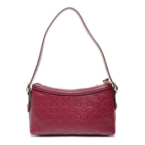 GUCCI GG Emblem Wine Red 2-Way Shoulder Bag (2 included) Shoulder Bag Red WS27401
