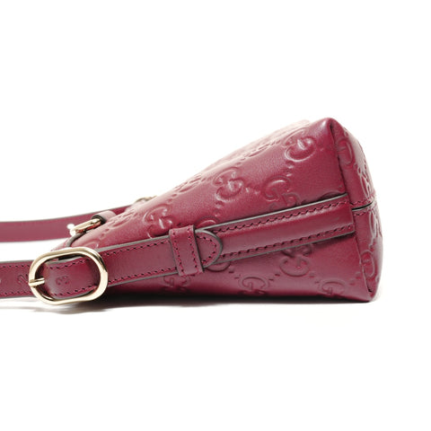 GUCCI GG Emblem Wine Red 2-Way Shoulder Bag (2 included) Shoulder Bag Red WS27401
