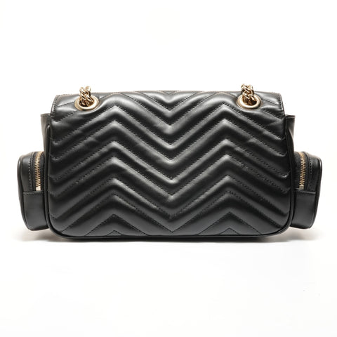 GUCCI GG Marmont Leather Chainshoulder Shoulder Bag black WS27404