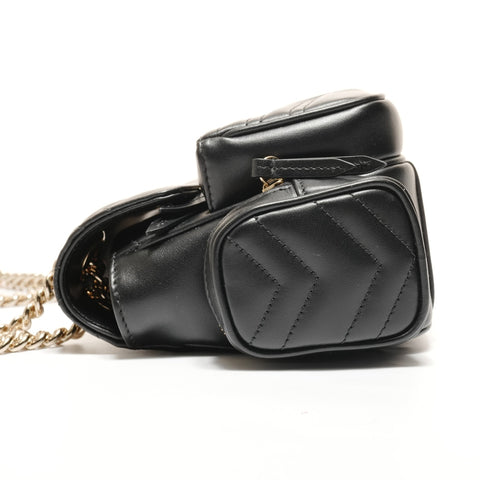 GUCCI GG Marmont Leather Chainshoulder Shoulder Bag black WS27404