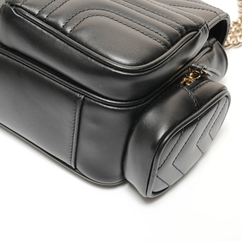 GUCCI GG Marmont Leather Chainshoulder Shoulder Bag black WS27404