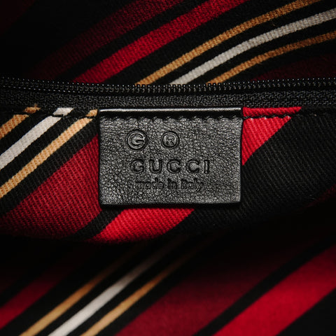 GUCCI Guccissima One Shoulder Bag in Leather and Canvas Shoulder Bag black WS27405