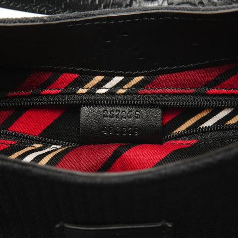 GUCCI Guccissima One Shoulder Bag in Leather and Canvas Shoulder Bag black WS27405