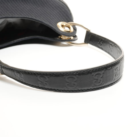 GUCCI Guccissima One Shoulder Bag in Leather and Canvas Shoulder Bag black WS27405