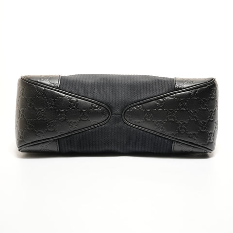 GUCCI Guccissima One Shoulder Bag in Leather and Canvas Shoulder Bag black WS27405