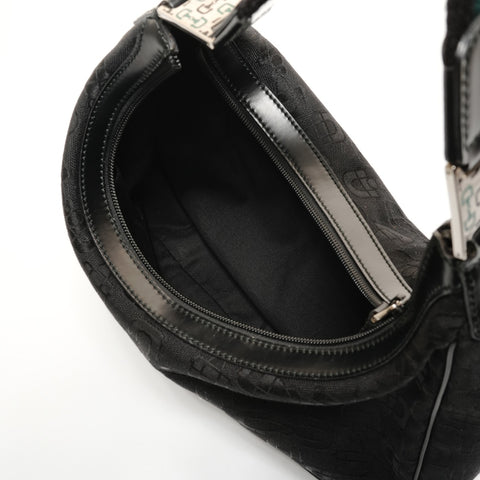 GUCCI Horsebit Pattern Canvas One Belt Shoulder Bag black WS27406