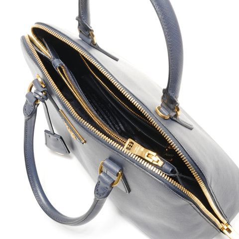 PRADA Saffiano 2way Handbag Navy WS27407