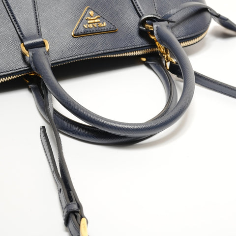 PRADA Saffiano 2way Handbag Navy WS27407