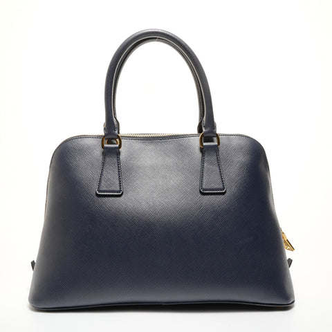 PRADA Saffiano 2way Handbag Navy WS27407