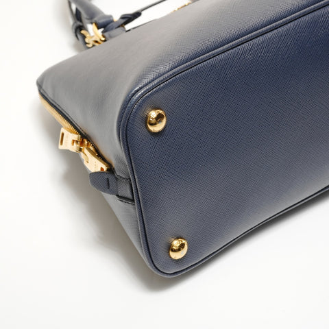 PRADA Saffiano 2way Handbag Navy WS27407