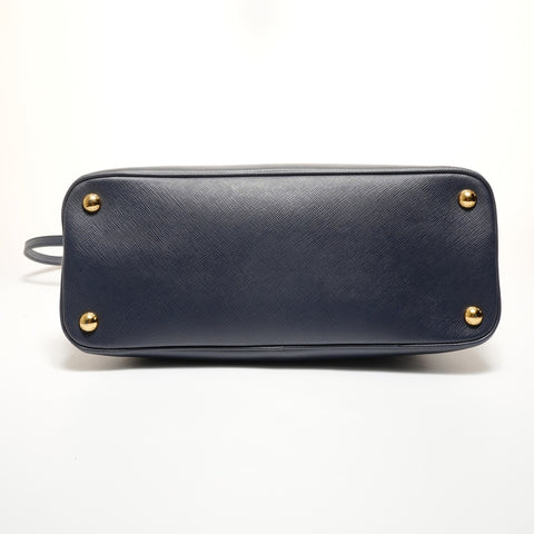 PRADA Saffiano 2way Handbag Navy WS27407