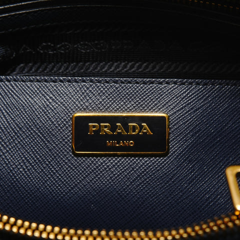 PRADA Saffiano 2way Handbag Navy WS27407