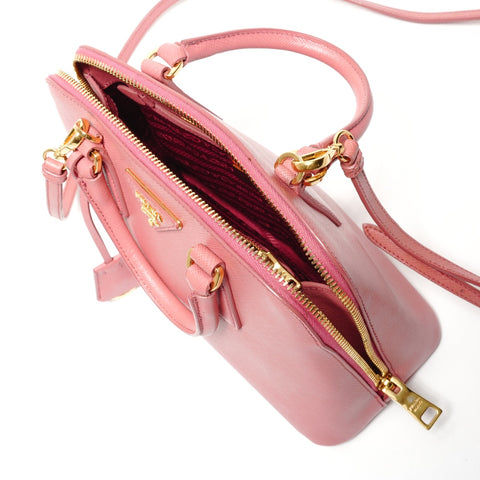 PRADA Saffiano 2way Handbag pink WS27408
